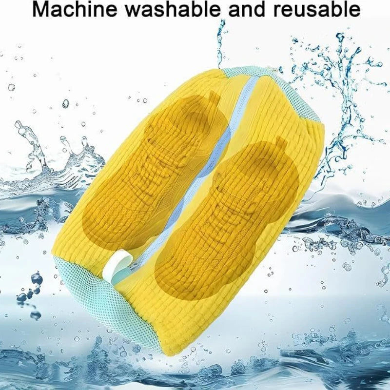 1/2/4PCS Shoe Washing Machine Bag with Liquid Shoe Brush Set Durable Laundry Shoe Bag and Soft Bristle Clean Brush for All Shoes